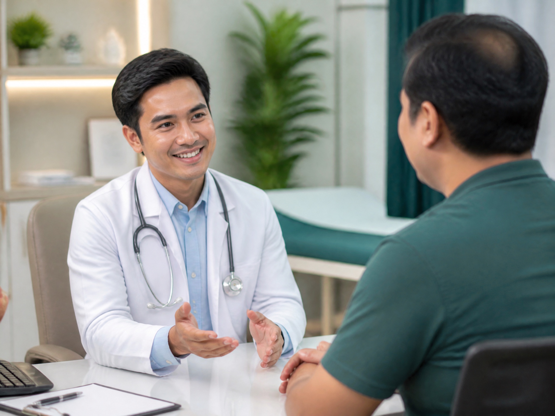 Doctor speaking with a member during a consultation